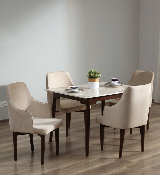 Abate Marble Top 4 Seater Dining Set